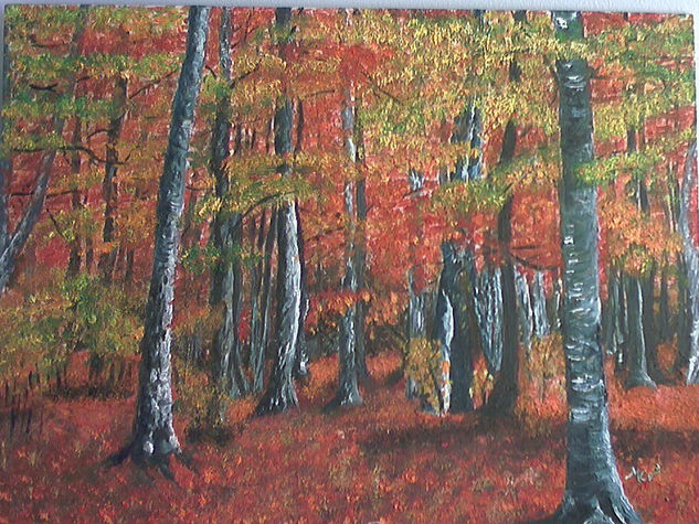 BOSQUE ROJO Oil Canvas Landscaping