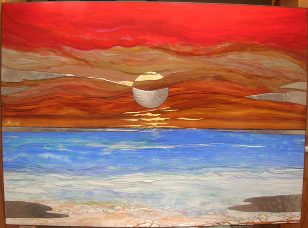 Marina atardecer Acrylic Panel Marine Painting