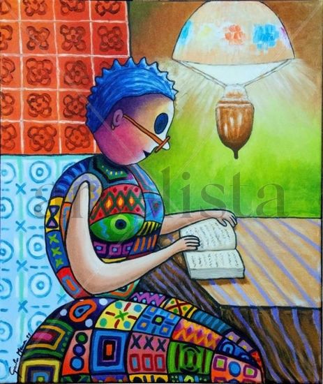 momento de lectura Oil Canvas Figure Painting