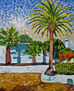 patio con palmeras