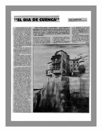 ENTREVISTA REALIZADA A NARCISO CASAS POR EL PERIODICO EL DIA DE CUENCA-contraportada 