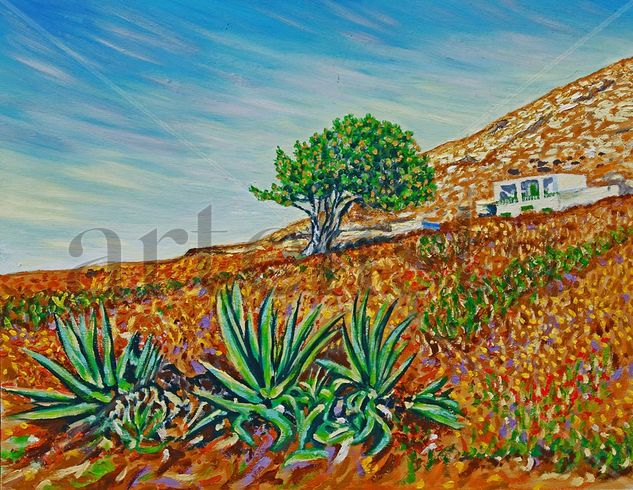 Primavera en la colina Oil Panel Landscaping