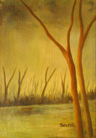 PAISAJE CON DANZANTES Oil Canvas Landscaping