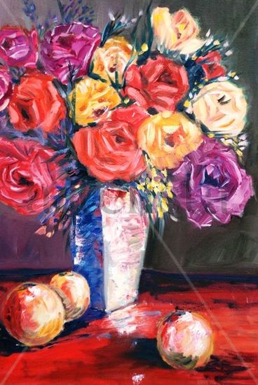 Rosas Oil Canvas Floral Painting