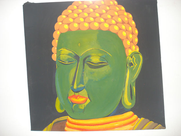 Psico-buda Acrylic Canvas Portrait