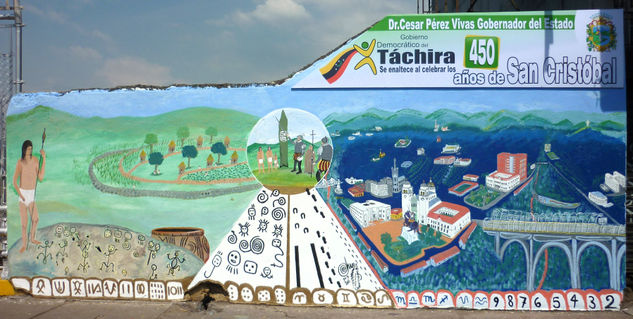 Mural 450 años de la ciudad de SAN CRISTOBAL -TACHIRA Acrylic Others Landscaping