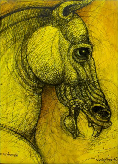 De la Serie Equinos Arrechos “Equino Arrecho en Amarillo Charcoal