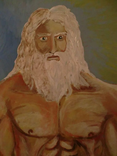 Zeus pensativo. Oil Canvas Portrait