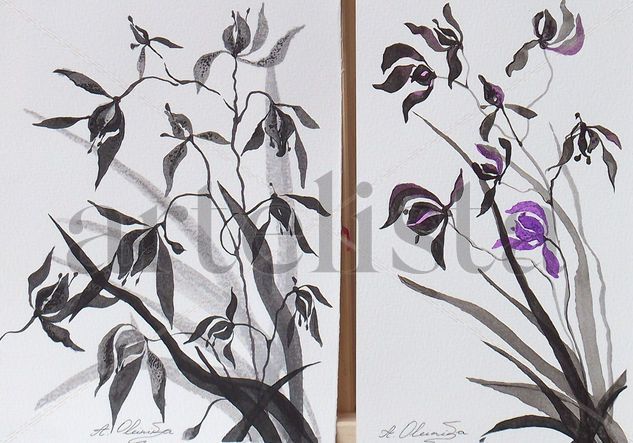 ORQUIDEA Watercolour Paper Floral Painting