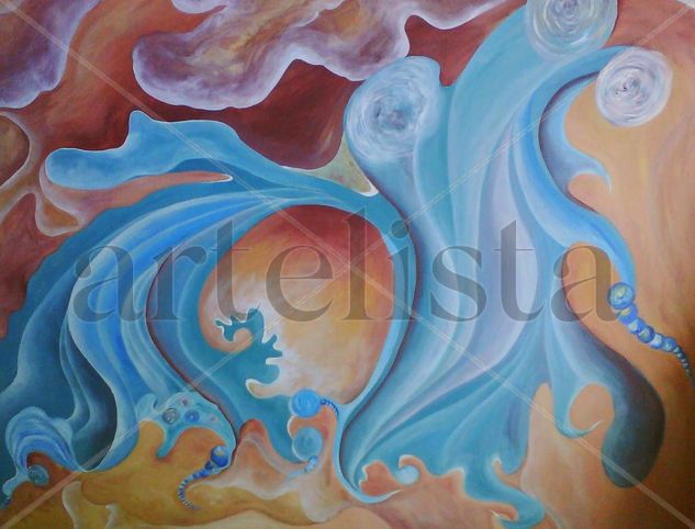 Fractal Imaginarium - Aqua viva Acrylic Canvas Others