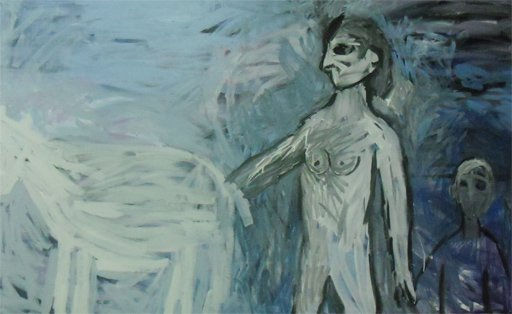 s/t Acrylic Panel Figure Painting