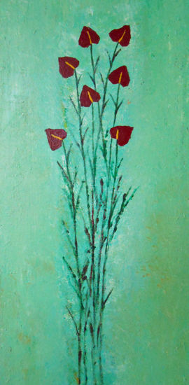 Anturios Acrylic Panel Floral Painting