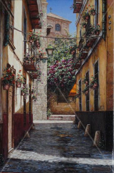 Calle San José Oil Canvas Landscaping