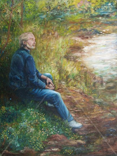 Michael at Water's Edge Oil Canvas Portrait