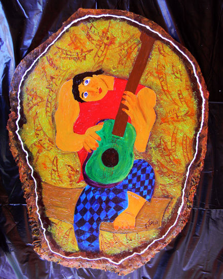 el guitarrista Acrylic Panel Figure Painting