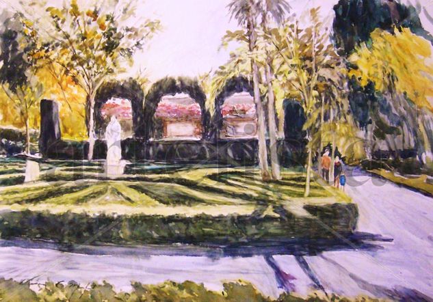 Jardines del Real, Valencia Watercolour Paper Landscaping