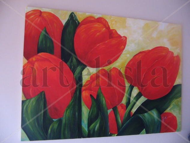 Tulipanes Oil Canvas Landscaping