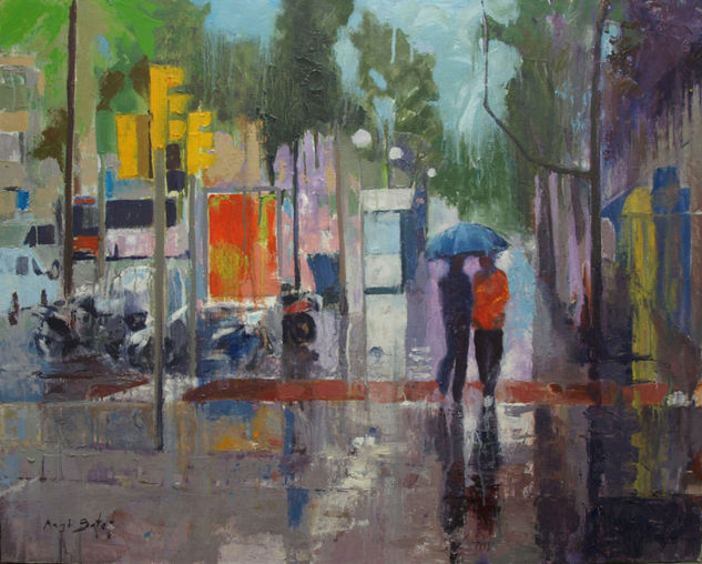 Día de lluvia I- 81X65 cm. Oil Canvas Landscaping