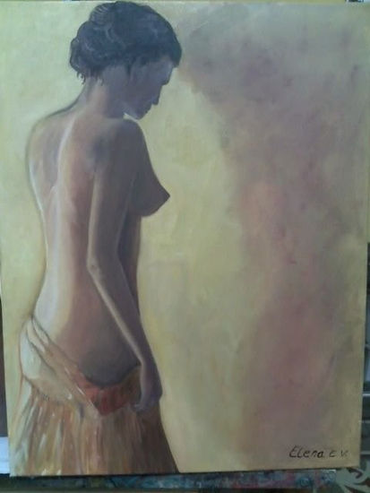 Mirando a la pared Oil Canvas Nude Paintings