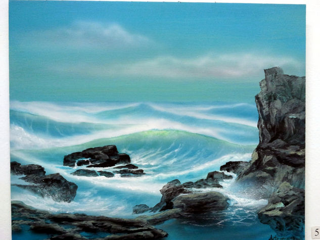 Marina La Palma Acrylic Canvas Marine Painting