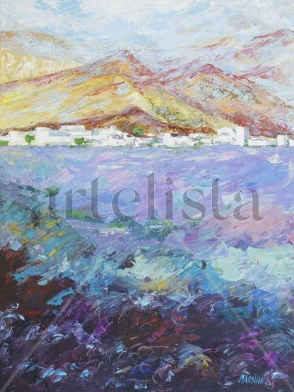 Pueblo Tinerfeño Oil Canvas Landscaping