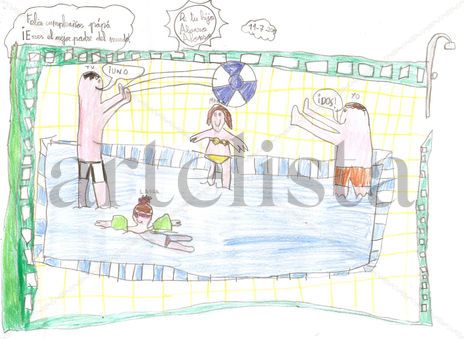En la piscina