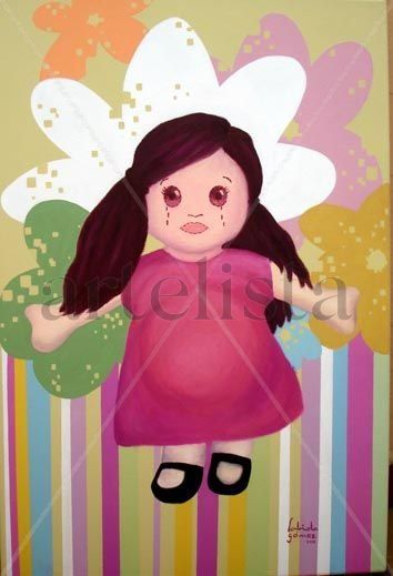 muñeca de trapo Acrylic Canvas Figure Painting