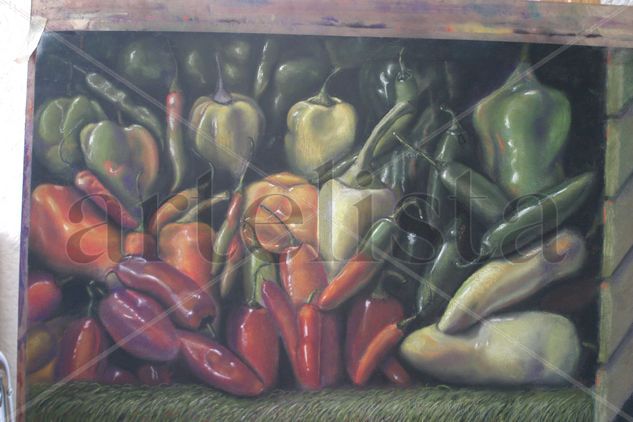 Chiles mexicanos Pastel Paper Still Life Paintings