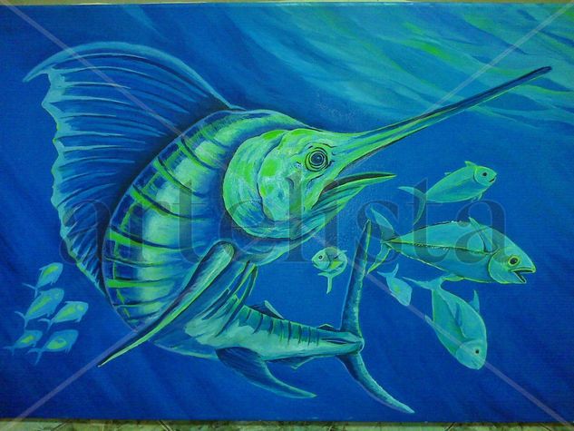 pez espada,marlins Oil Canvas Animals