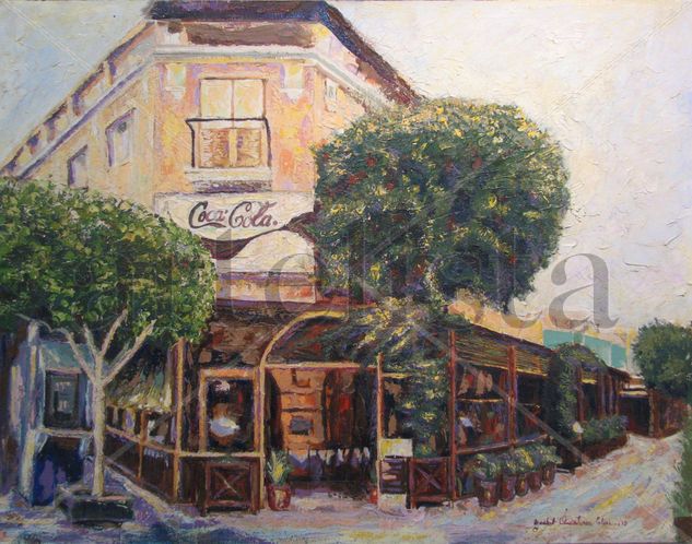 Calle de la Pizzas Oil Canvas Landscaping