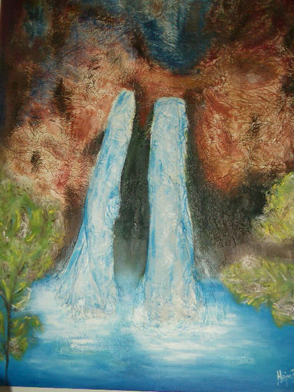 waterfall Media Mixta Lienzo Otros