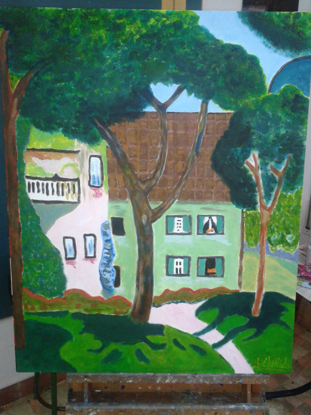 Atardecer ,casa y paisaje