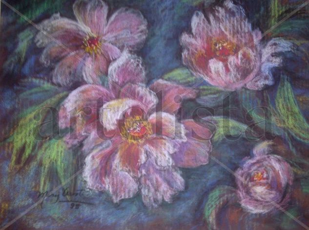 Flores Pastel Paper Floral Painting