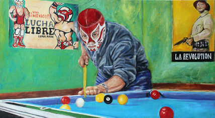 Canek jugando billar