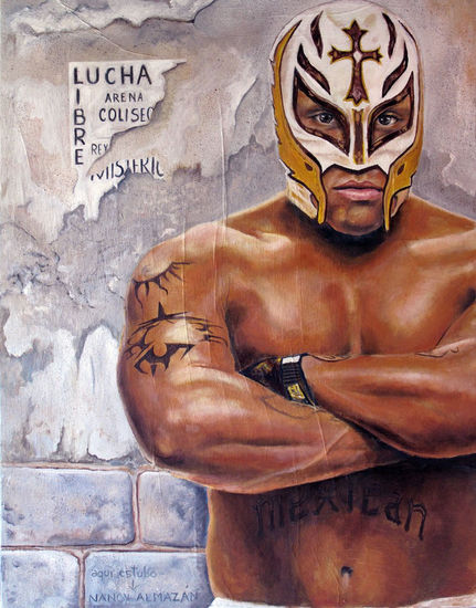 Rey Misterio Oil Canvas Portrait