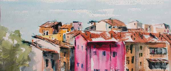 "Casas VII". Serie Colliure Watercolour Paper Landscaping