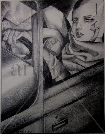 Copia de "Autorretrato de Tamara de Lempicka". ( lapiz) Pencil