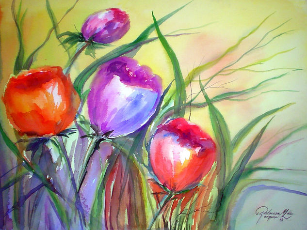 " TULIPANES" Watercolour Paper Landscaping