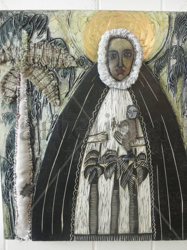 Virgen con palma de trapo