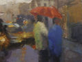 El paraguas rojo- 65X54 cm.