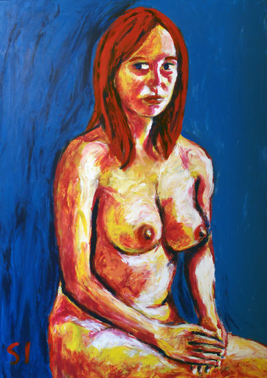 retrato de Marta desnuda 1 Acrylic Canvas Portrait