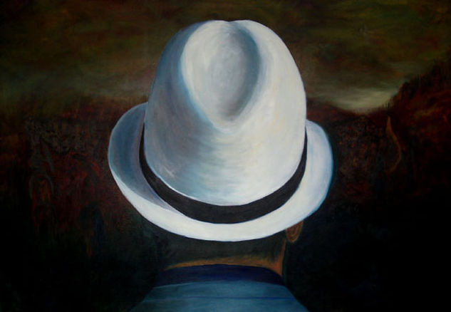 white hat man Óleo Lienzo Figura