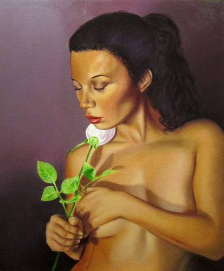 Una Flor Oil Canvas Nude Paintings