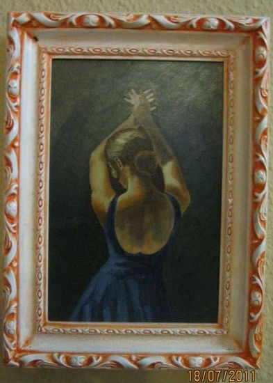 Arte Oil Panel Figure Painting