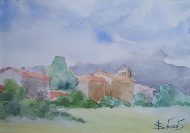 San Felix de Bayas - Castrillón (Asturias) Watercolour Paper Landscaping