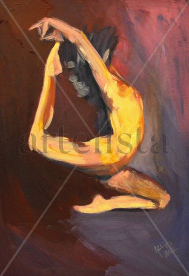 Desnudo de ballet Oil Card Figure Painting