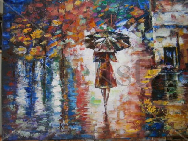 NOCTURNO (SEÑORA CON PARAGUAS)