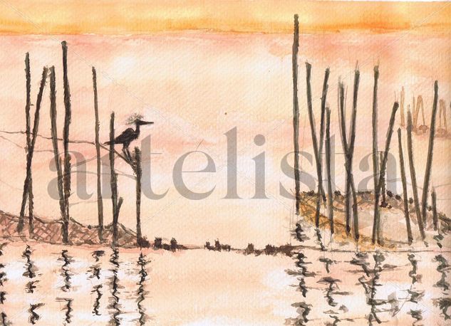 Albufereta (Valencia-España) Watercolour Paper Landscaping