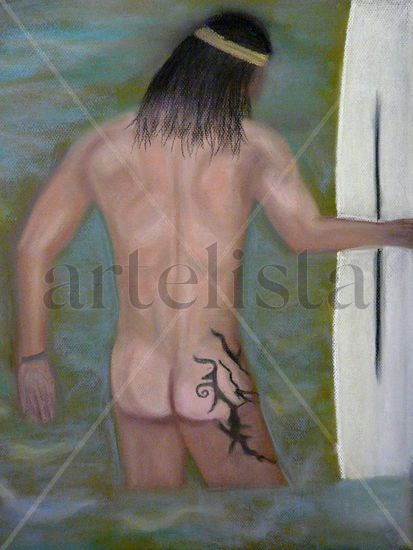 Surfer 2 Pastel Paper Nude Paintings