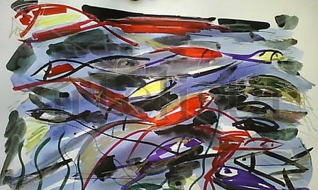 Peces en movimiento